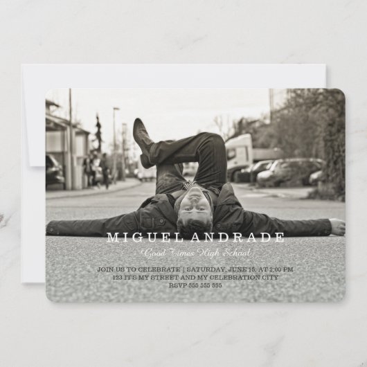 Invitation Garçons de fête de remise des diplômes de photo de (Devant)