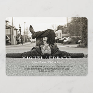 Invitation Garçons de fête de remise des diplômes de photo de