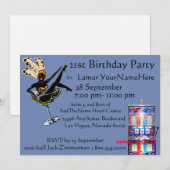 Invitation Garçons de Las Vegas sortent pour un anniversaire (Devant / Derrière)