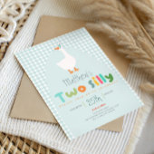 Invitation Garçons Deux oies de ferme soyeux premier annivers