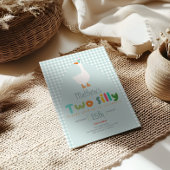 Invitation Garçons Deux oies de ferme soyeux premier annivers