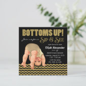 Invitation Garçons en bas Sip et voir le Baby shower (Debout devant)