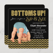 Invitation Garçons en bas Sip Up et voir (Devant / Derrière)