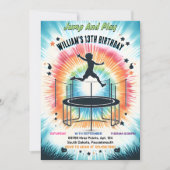 Invitation garçons enfants cool trampoline Park 13e anniversa (Devant)