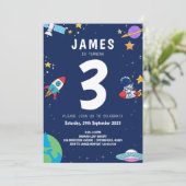 Invitation Garçons Espace Moderne Marine Anniversaire (Debout devant)