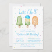 Invitation Garçons Été Faisons Chill Popsicle Anniversaire (Devant)