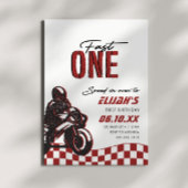 Invitation Garçons Fast One 1st Dirt Bike Birthday