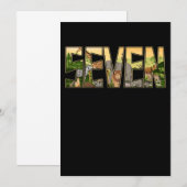 Invitation Garçons Filles Anniversaire Jungle Zoo Animal 7 An (Devant / Derrière)