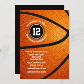 Invitation garçons filles basket-ball fête d'anniversaire équ (Devant / Derrière)