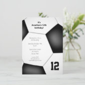 Invitation garçons filles soccer fête sportive d'anniversaire (Debout devant)