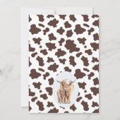 Invitation Garçons Floral Boho Holy Cow Highland Cow Baby sho (Dos)