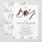 Invitation Garçons Jeu Brown et Baby shower de football (Devant / Derrière)