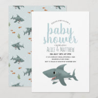 Garçons Joli Baby shower moderne Blue Ocean requin