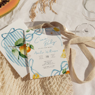 Invitation Garçons Lemon Ciao Baby Baby Shower Italien