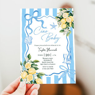Invitation Garçons Lemon Ciao Baby Shower Bébé Italien