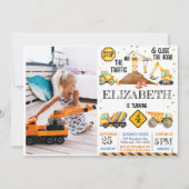 Invitation Garçons mignon Anniversaire de enfant de construct (Devant)