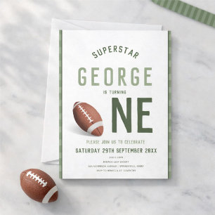 Invitation Garçons Mignons Football Sport Enfants 1er Anniver