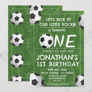 Invitation Garçons Mignons Football Sports Enfants 1er Annive