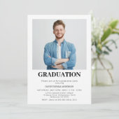 Invitation Garçons minimaliste Photo Graduation Party (Debout devant)