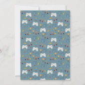 Invitation Garçons Moderne Blue Vidéo Jeu Anniversaire de enf (Dos)