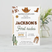 Invitation Garçons Mon premier rodéo Cowboy 1er anniversaire (Debout devant)