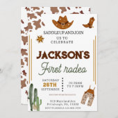 Invitation Garçons Mon premier rodéo Cowboy 1er anniversaire (Devant / Derrière)