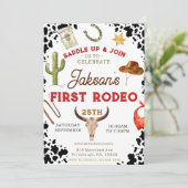 Invitation Garçons Mon premier rodéo Cowboy 1er anniversaire (Debout devant)
