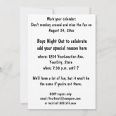 Invitation Garçons Night Out (Dos)