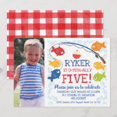 Invitation Garçons N'Importe Quel Âge O-fish-ally Anniversair (Devant / Derrière)