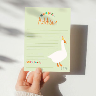 Invitation Garçons Oie Verte Premier anniversaire Heure Capsu