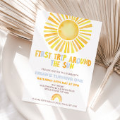 Invitation Garçons Orange Premier voyage autour du soleil 1er