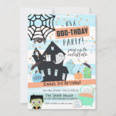 Invitation Garçons Pastel Anniversaire Fête Halloween (Devant)