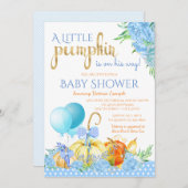 Invitation Garçons Petit Citrouille Automne Bébé Douche Invit (Devant / Derrière)
