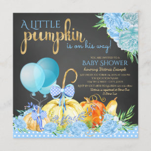 Invitation Garçons Petit Citrouille Rustic Chalkboard Baby sh