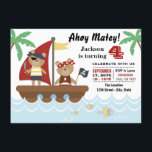 Invitation Garçons Pirate Ours fête d'anniversaire<br><div class="desc">Pirate invitations de fête d'anniversaire avec de mignons ours de pirates et bateau sur un arrière - plan de mer tropical. Vous pouvez facilement customiser ce pirate n'importe quel numéro d'invitation de fête d'anniversaire pour votre événement en ajoutant simplement vos détails dans le style de police, la couleur et le...</div>