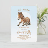 Invitation Garçons pour 1er anniversaire de cheval (Debout devant)
