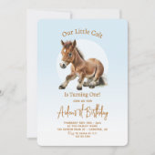 Invitation Garçons pour 1er anniversaire de cheval (Devant)