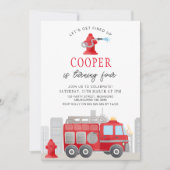 Invitation Garçons rouges Faisons feu sur le moteur Anniversa (Devant)