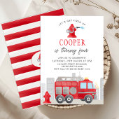 Invitation Garçons rouges Faisons feu sur le moteur Anniversa