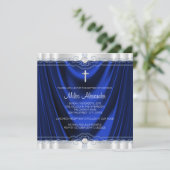 Invitation Garçons Royal Blue Baptême Christening (Debout devant)