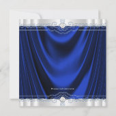 Invitation Garçons Royal Blue Baptême Christening (Dos)
