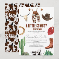 Garçons Rustic Little Cowboy Baby shower