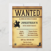 Invitation Garçons Rustique Brown Jaune Recherché Anniversair (Devant)