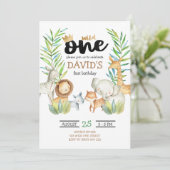 Invitation Garçons Safari Wild One Jungle Anniversaire (Debout devant)