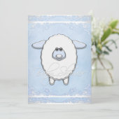 Invitation Garçons Sweet Baby shower bleu mouton (Debout devant)