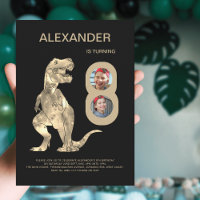 Garçons T-Rex Dino 8e anniversaire fête photo Coll