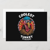 Invitation Garçons Thanksgiving Enfants Coolest Turquie dans  (Devant / Derrière)