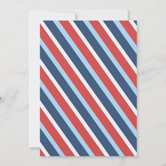 Invitation Garçons Train Chugga Deux Drapeaux Bleu Rouge Blan (Dos)