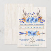 Invitation Garçons Tribal Antler Automne Baby Shower Invitati (Devant / Derrière)