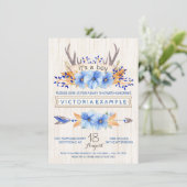 Invitation Garçons Tribal Antler Automne Baby Shower Invitati (Debout devant)